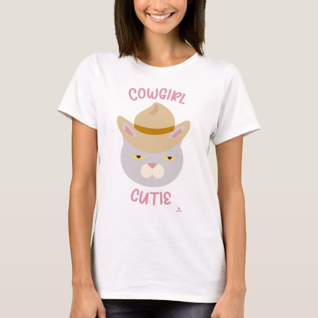 Cute Cowboy Hat Country Cat Slogan T-Shirt (Front)