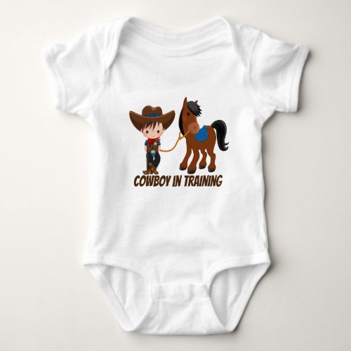 Cute Cowboy in training baby boy Baby Bodysuit