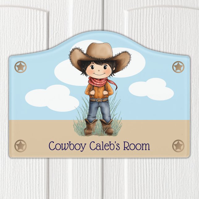 Cute Cowboy Marshall Star Personalized Door Sign (Cute Cowboy Marshall Star Personalized Door Sign)
