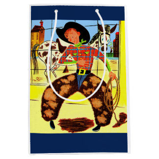 cute cowboy medium gift bag