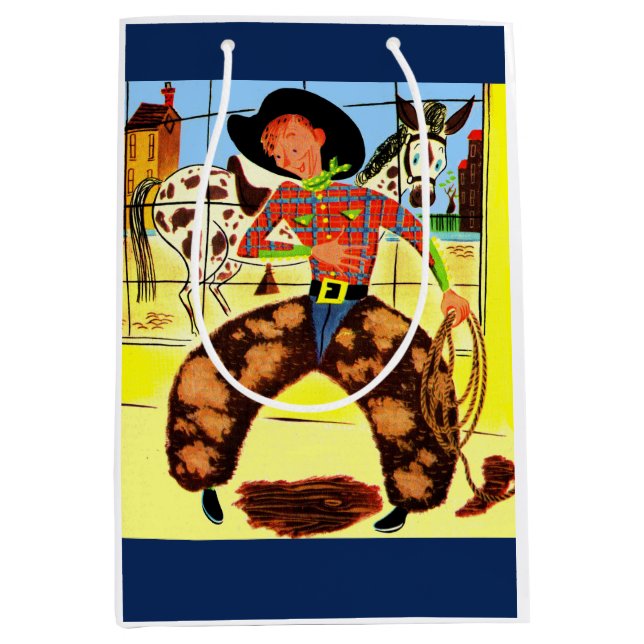 cute cowboy medium gift bag (Front)