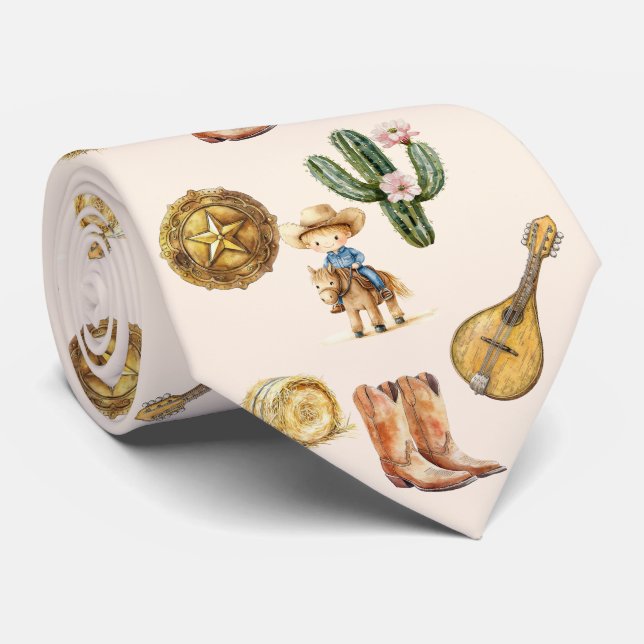 Cute Cowboy Neck Tie (Rolled)