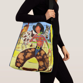 cute cowboy print crossbody bag