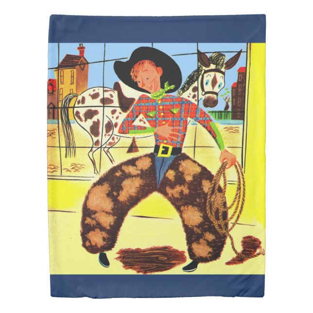 cute cowboy print duvet cover (Front)