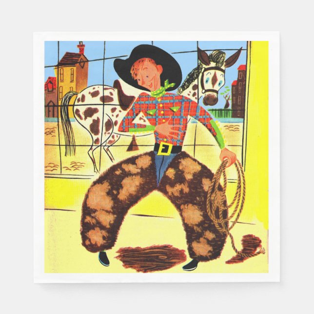 cute cowboy print napkins (Front)
