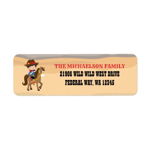 Cute Cowboy Return Address Label