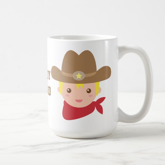 Cute Cowboy Sheriff Star Hat Personalized Mug (Right)