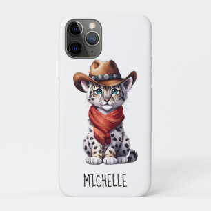 Cute Cowboy Snow Leopard Name iPhone 11 Pro Case