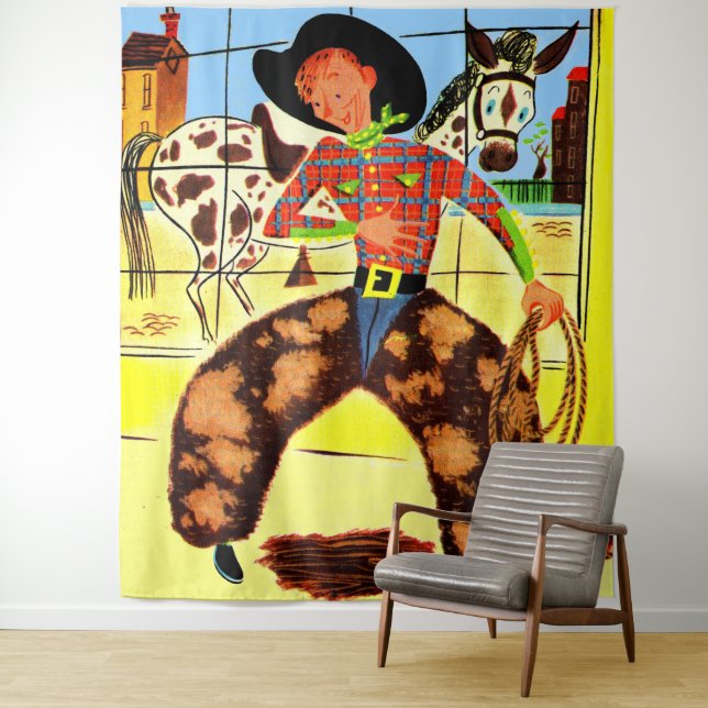 cute cowboy tapestry (In Situ)