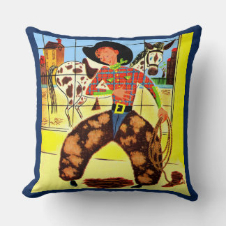 cute cowboy throw pillow