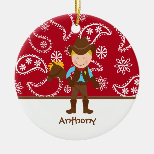 Cute Cowboy with Red Ornament (Front)