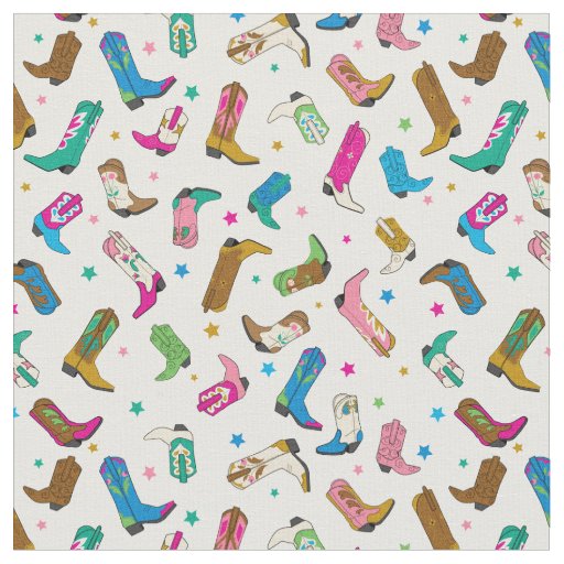Cute Cowgirl Boot Fabric