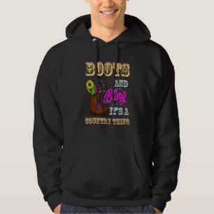 Cute Cowgirl Girls Usa Flag Boots Bling Its A Cowg Hoodie