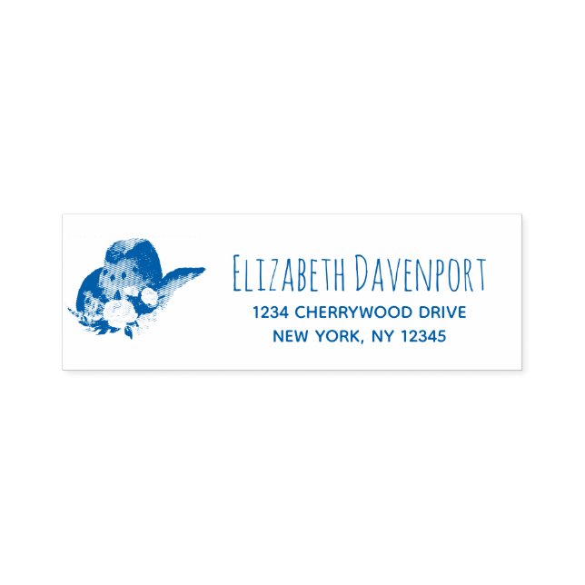 Cute Cowgirl Hat with Flower Bouquet Self-inking Stamp (Design)