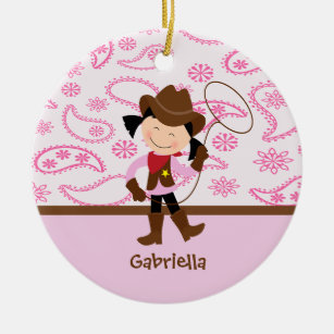 Cute Cowgirl in Pink Ornament