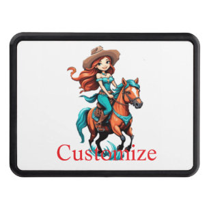 Cute Cowgirl Riding Pony Thunder_Cove Hitch Cover