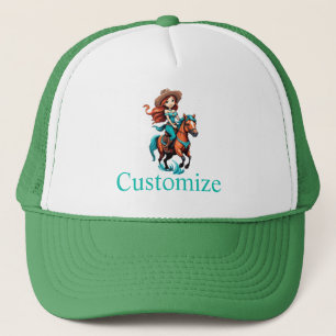 Cute Cowgirl Riding Pony Thunder_Cove Trucker Hat