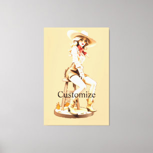 Cute Cowgirl Sitting Thunder_Cove Canvas Print