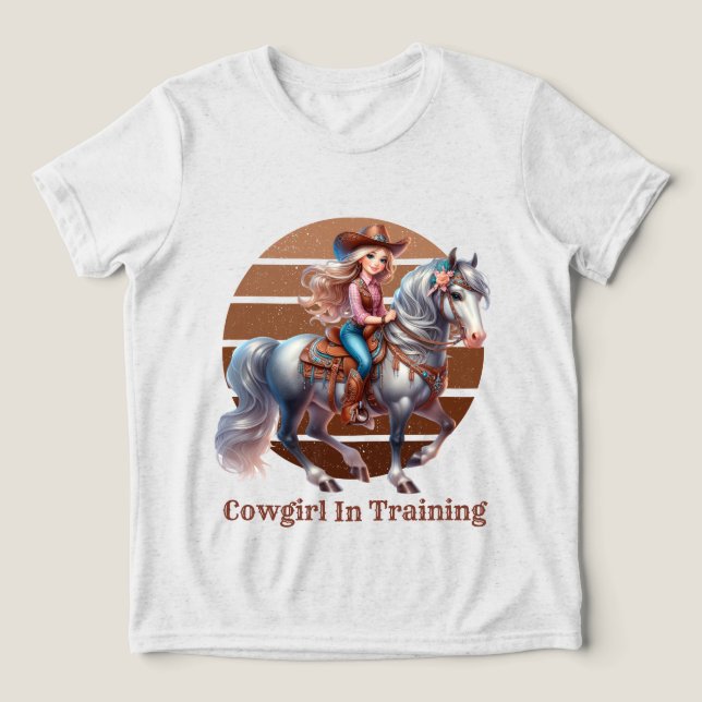 Cute cowgirl training add text Tri-Blend shirt (Design Front)