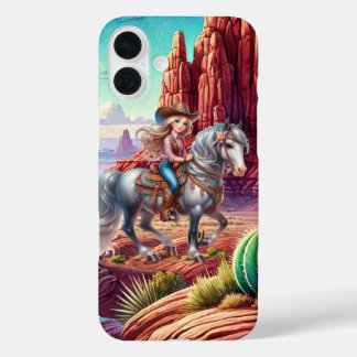Cute Cowgirl Western lovers iPhone 16 Plus Case