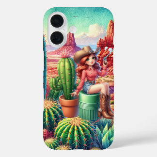 Cute Cowgirl Western lovers iPhone 16 Case
