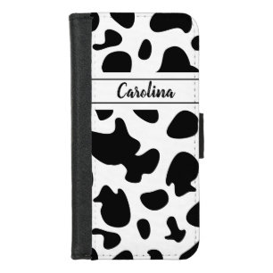 cute cowprint black and white pattern iPhone 8/7 wallet case