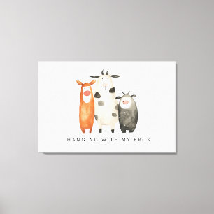 Cute Cows Hanging with my Bros Canvas Print