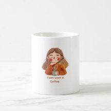 Cute Cozy Anime Girl I Just Want Coffee Lover