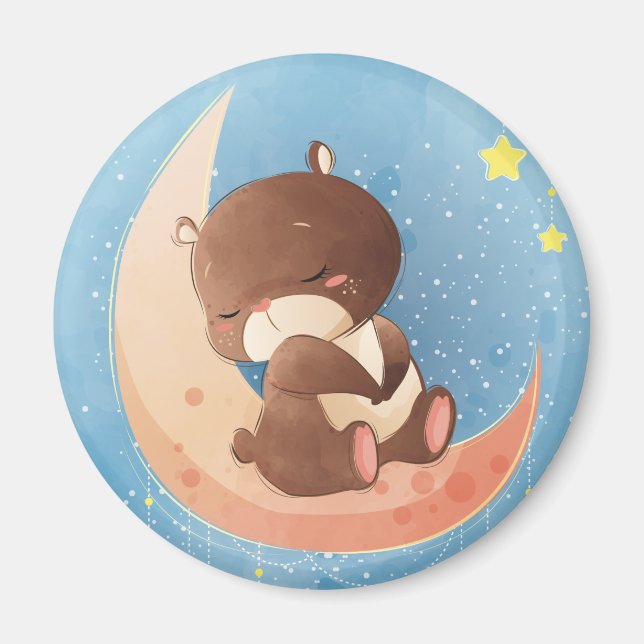 Cute Cozy Bear Magnet (Front)