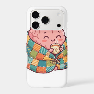 Cute Cozy Brain Drinking Coffee Mental Health AI A iPhone 17 Pro Case