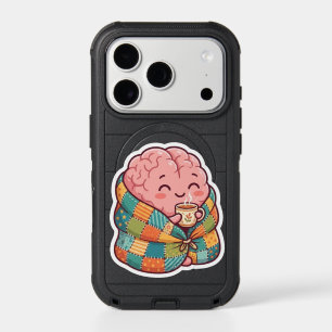 Cute Cozy Brain Drinking Coffee Mental Health AI A iPhone 17 Pro Case