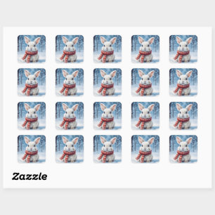 Cute cozy bunny in the snow stickers