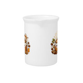 Cute Cozy Cappuccino Coffee Mug Beverage Pitcher