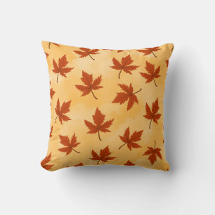 Cute Cozy Colorful Leaves Fall Autumn Throw Pillow