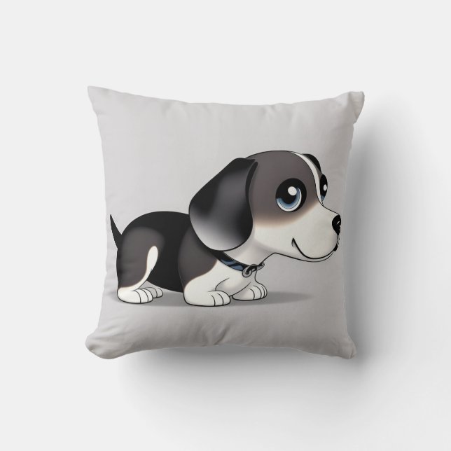 Cute Cozy Dog Lover Home Decor Accent Throw Pillow (Front)