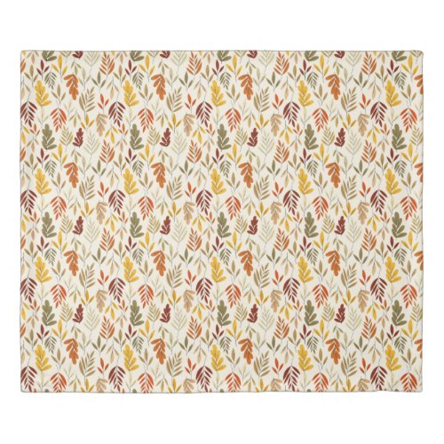 Cute Cozy Fall Leaves Pattern Duvet Cover