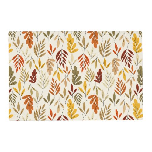 Cute Cozy Fall Leaves Pattern Placemat