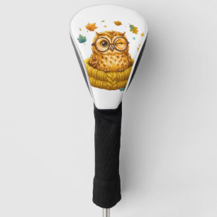 Cute Cozy Fall Owl Yellow Sweater Autumn Leaves Ki Golf Head Cover