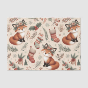 cute cozy fox design tissue paper