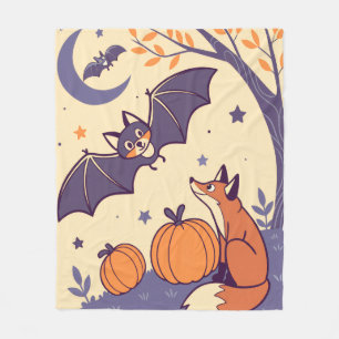 Cute & Cozy Halloween Blanket with Smiling Bats, 