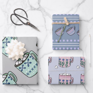 Cute Cozy Hot Chocolate Mug Wrapping Paper Sheets