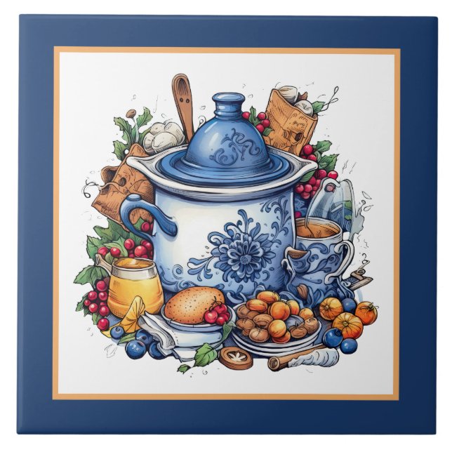 Cute cozy kitchen home business crafting  ceramic tile (Front)