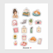 Cute Cozy Lifestyle Sticker Sheet | Aesthetic Plan