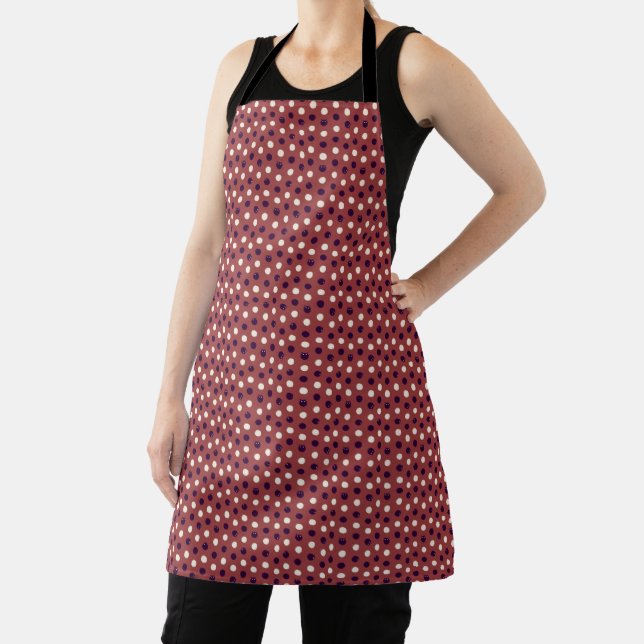 Cute Cozy Modern Ladybug Inspired Polka Dot  Apron (Insitu)