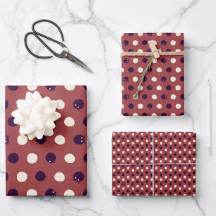 Cute Cozy Modern Playful Polka Dot Wrapping Paper Sheets