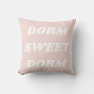 Cute Cozy Pink White College Dorm Minimalist Quote Throw Pillow