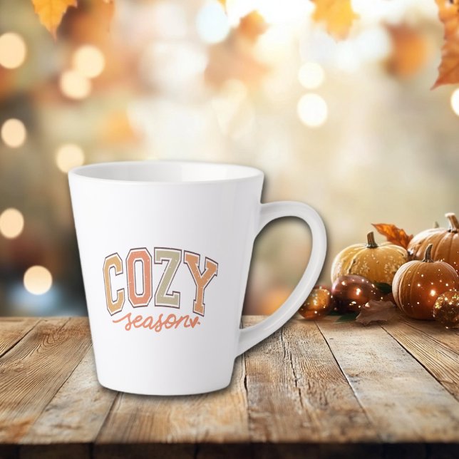 Cute "Cozy Season" Fall / Autumn Latte Mug (Cozy Season Latte Mug)