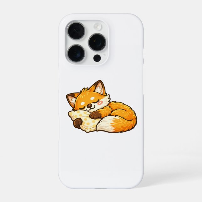 Cute Cozy Sleeping Fox iPhone Case (Back)