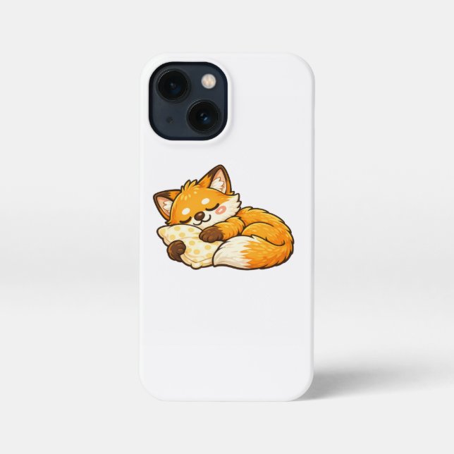 Cute Cozy Sleeping Fox iPhone Case (Back)