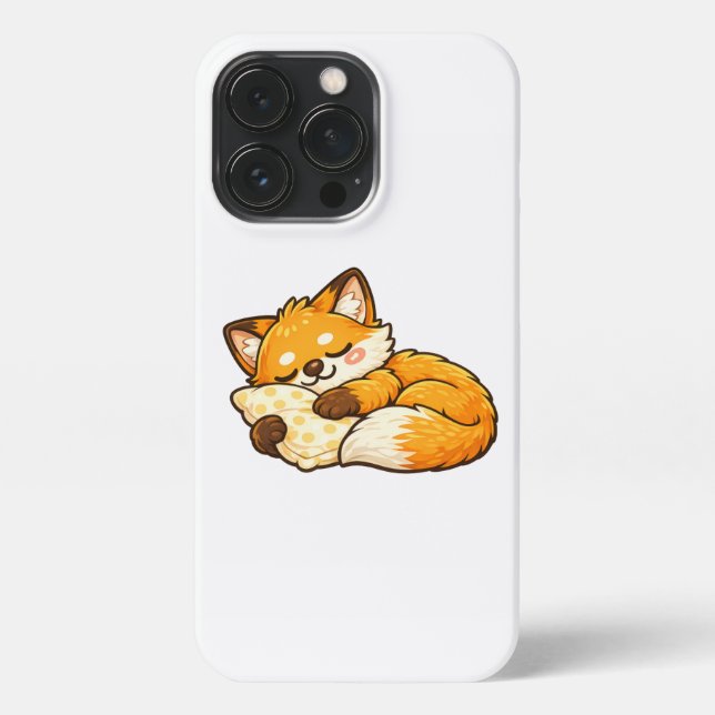 Cute Cozy Sleeping Fox iPhone Case (Back)
